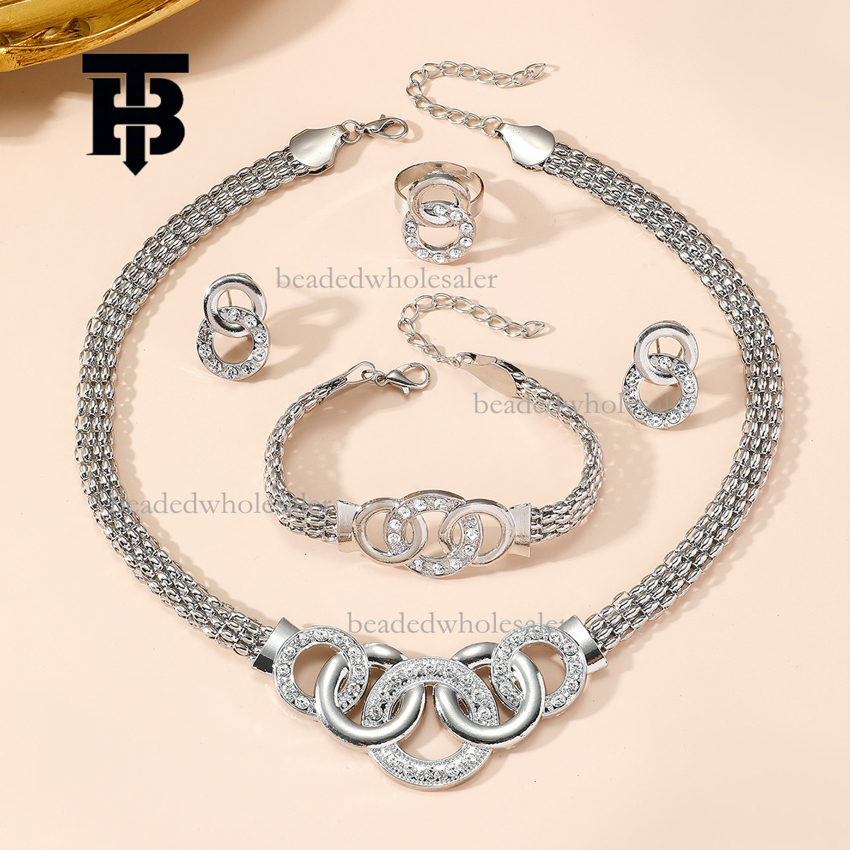 TB BHULAMTE Designer Fashion Unique Bracelet Broken Silver Double Ring Lock Personalized Necklace Luxurious And Versatile Handmade Women's Jewelr