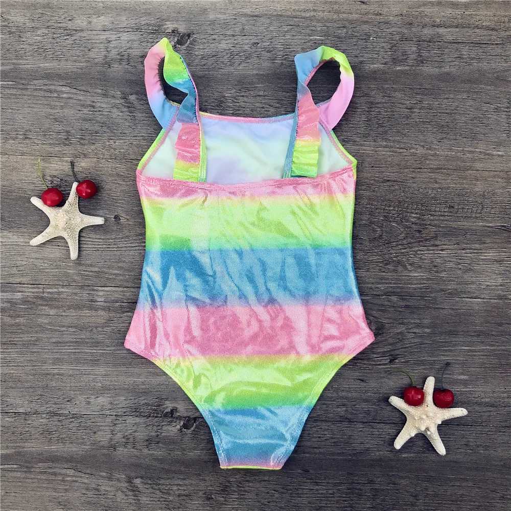 Unicorn Children Swimwear Rainbow Print Girls One Piece Children Swimsuits Girls Swimsuit Kids Bathing Suit 3-8 Years Sequins 21W251113