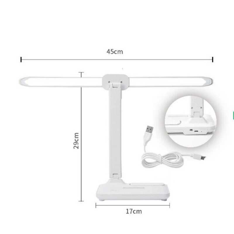 USB Charging LED Stepless Dimming Desk Lamp Multi-function Night Lamp For Bedroom Reading Light White Light M251114