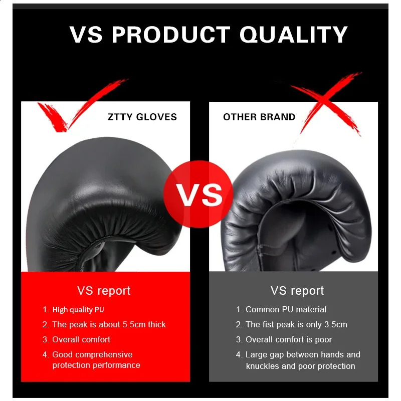 810121416oz Boxing Gloves Professional Adult Sanda Muay Thai Fighting Gloves Men and Women Training Sandbag Free Fight MMA 250410