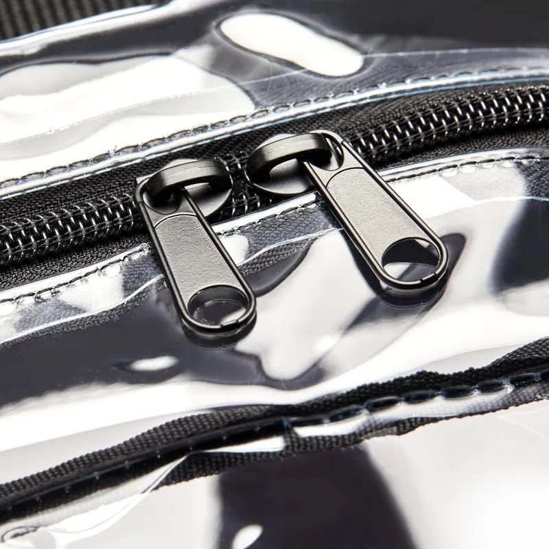 Transparent School Backpack With Water-Resistant PVC Plastic Material and Ruggedly Ruinforced Shoulder Straps Clear 250407