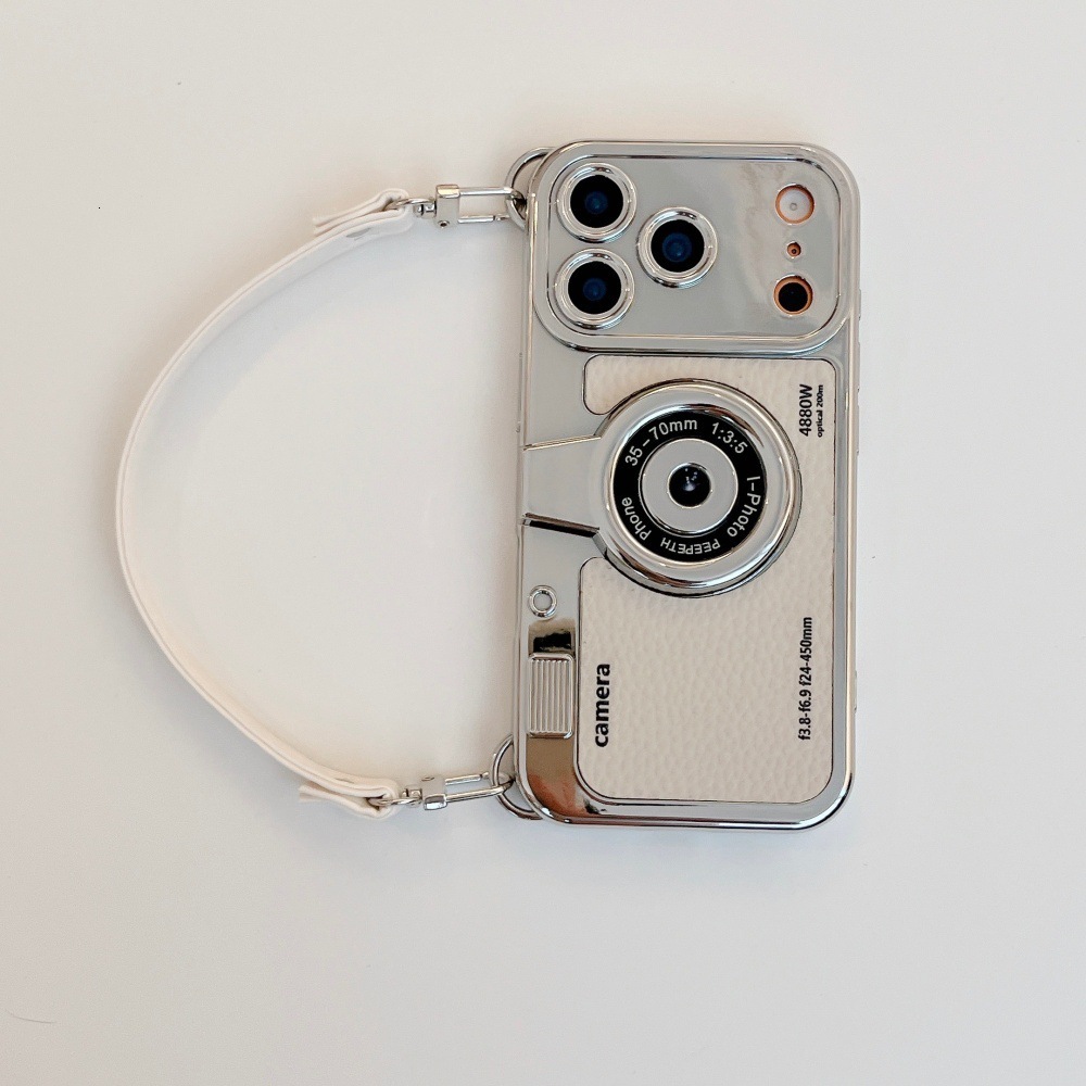 Camera Phone Case Compatible with iPhone 17/16 Pro Max Personalized Solid Color Lanyard Case iPhone 15/14 Pro Shockproof