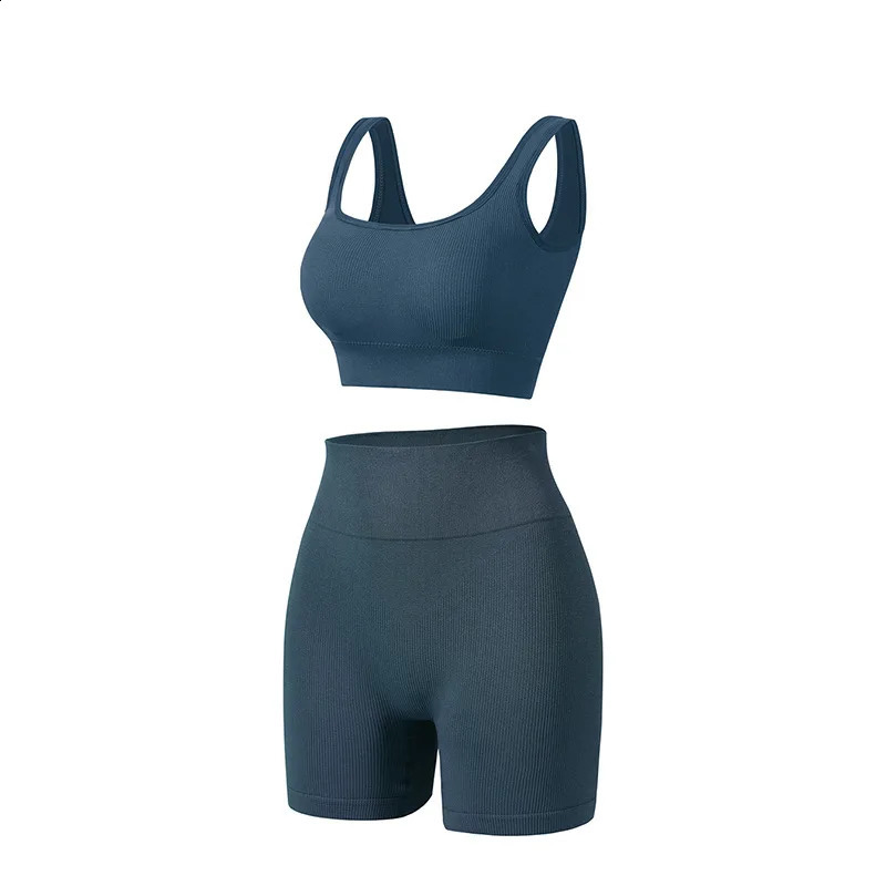 New Arrival Fashion Seamless Exercise Body-Tight Quick Dry Moisture Absorption High Waist Hip Yoga Fitness Set for Women 250414