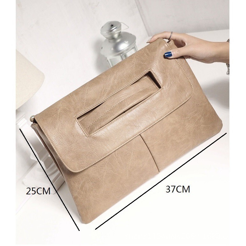 Women's Minimalist Fashionable Bag, New PU Carrying Bag With Cover, Large Capacity