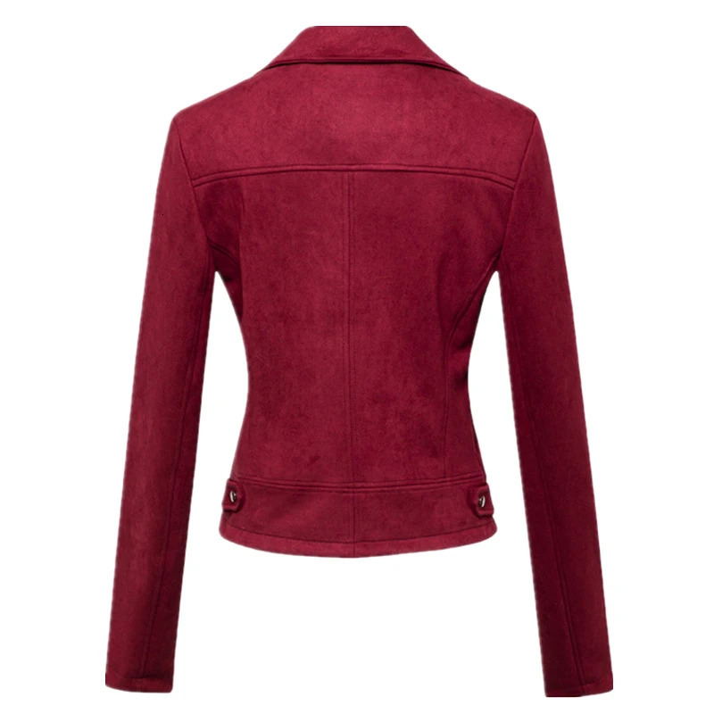 Autumn Red Short Jacket Womens Fashion Casual Coat Black White Pink Green Brown Female Tops Outerwear XS M L XL XXL 250414Z