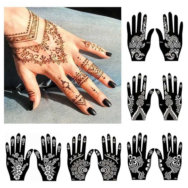 Temporary Tattoo Template Nail Art DIY Body Art Stickers Template Wedding Tools Professional Indian Fashion Stickers TemplateXJ25414