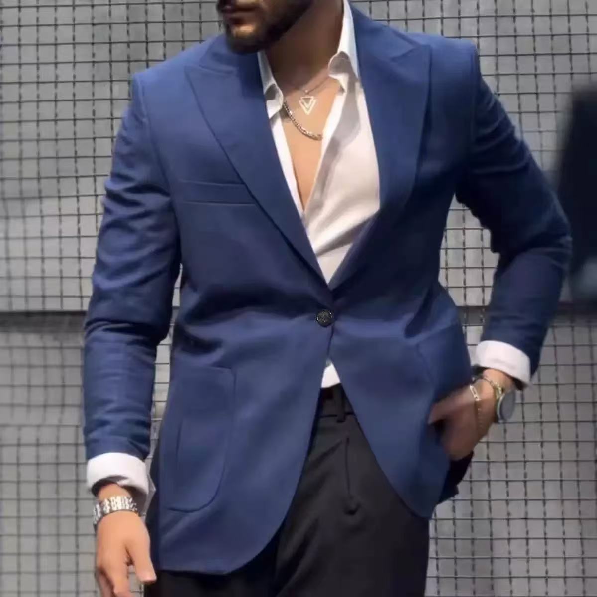 T2351 Double-breasted Men's Suit Suit, Business Casual Formal Suit, Groom's Wedding Attire, High-End Three-Piece Suit