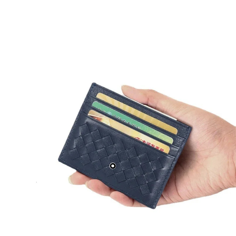 High End Genuine Leather Woven Card Holder for Men and Women el Room Card Clip Printing Leather Business Sle Card Case 251113