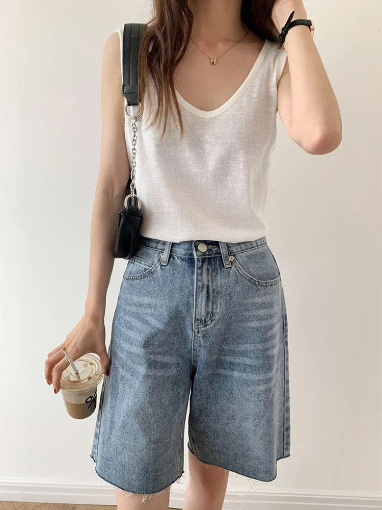 Womens 2025 summer ultrathin tank camisole fashionable casual sleeveless street top Tshirt 250414Z