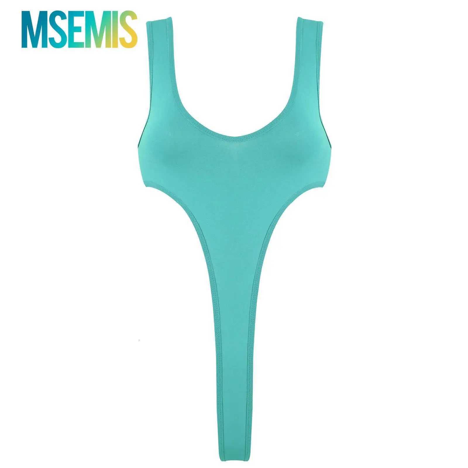 Womens Swimsuit One Piece Silky See Through Sheer Lingerie Swimwear Deep Scoop Neck Sleeveless High Cut Thong Leotard BodysuitW251113