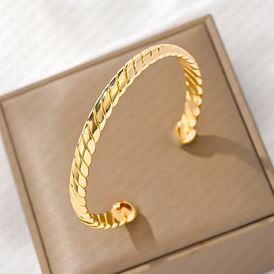 Designer Bracelet Bracelet for Women Twisted Rope Bracelets Gold Bangle Chunky Open Bangles Luxury Jewlery Designer for Women Elegant Timeless Gift Pr