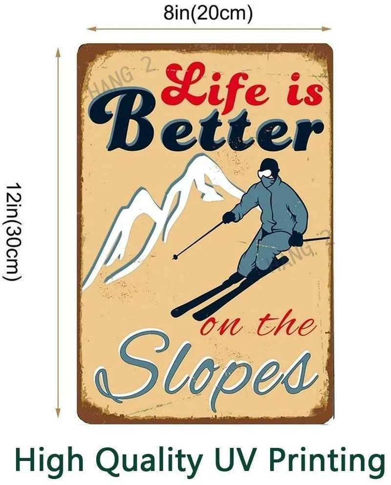 Ski Lift Loading and Unloading Wear-resistant Metal Signs Ski Loading and Unloading Area Wall Decoration Metal Signs 8x12 InchesM251114