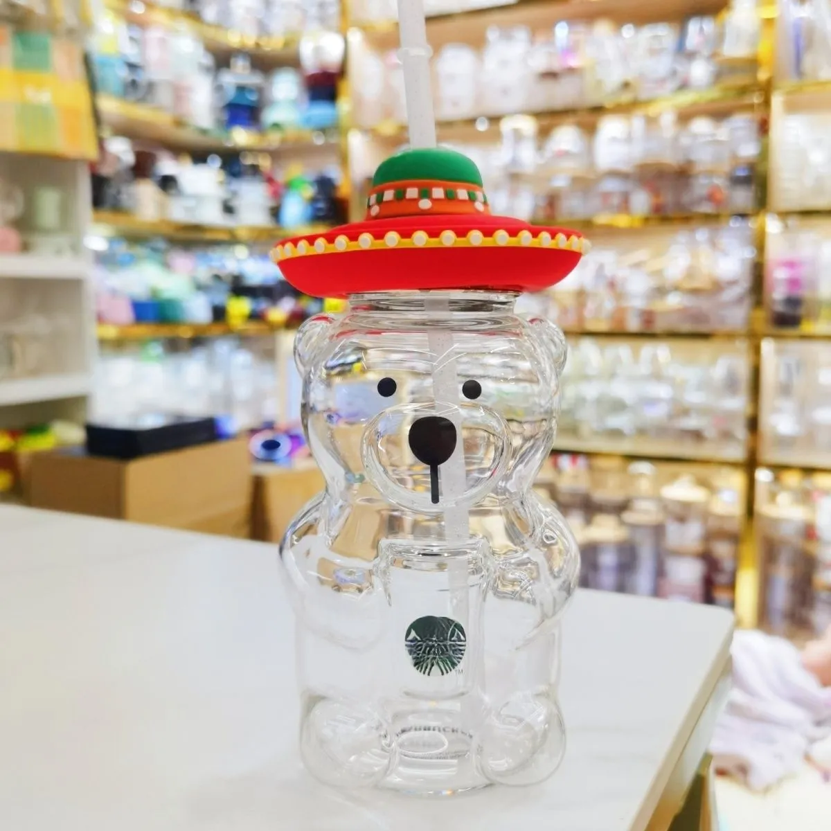 Mermaid Fish Scale Blue Ocean Mugs Vine Bears Woven Glass Cup Coffee Mark Handle Cup Milk Cups 20oz