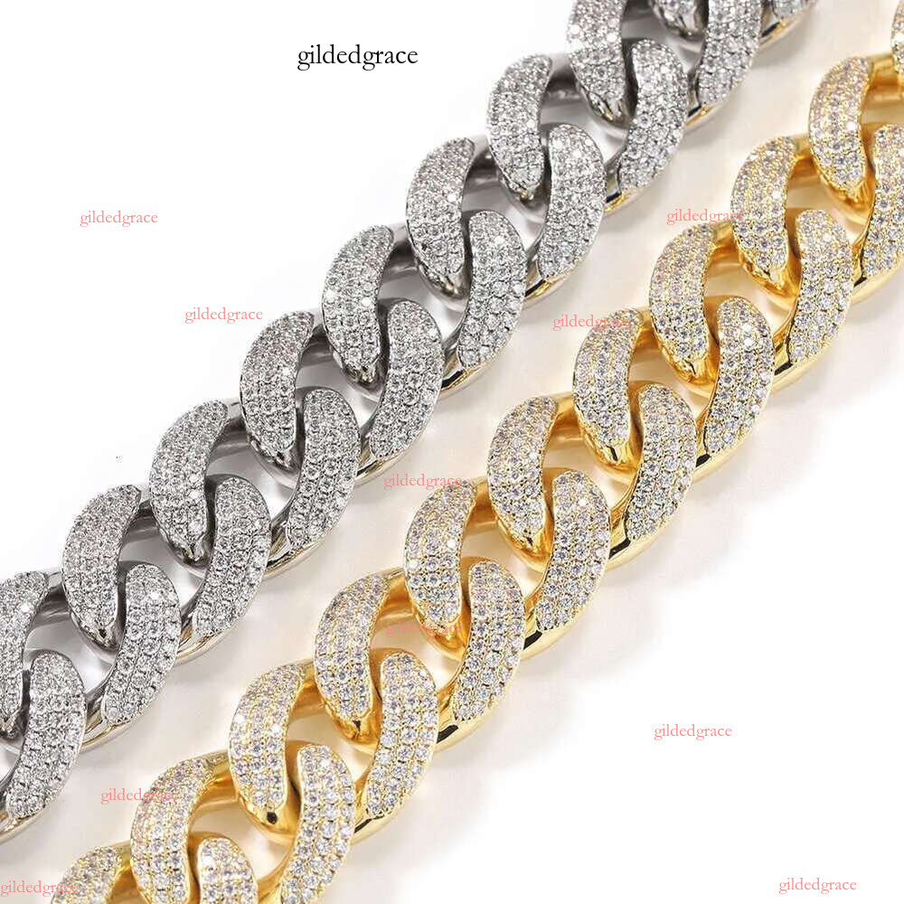 Hip Hop 18MM Copper Set Zircon Male Necklace Punk Cuban Chain Trendy Versatile Jewelry