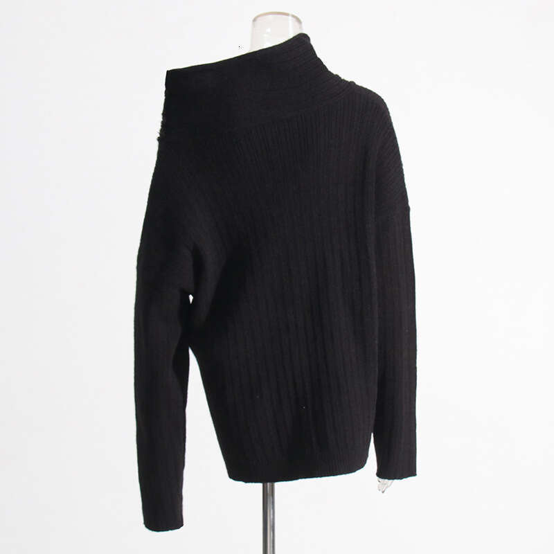 Designer Women's Spring 2025 Lazy Style Casual Top - Solid Color, Slanted Neck Loose Fit