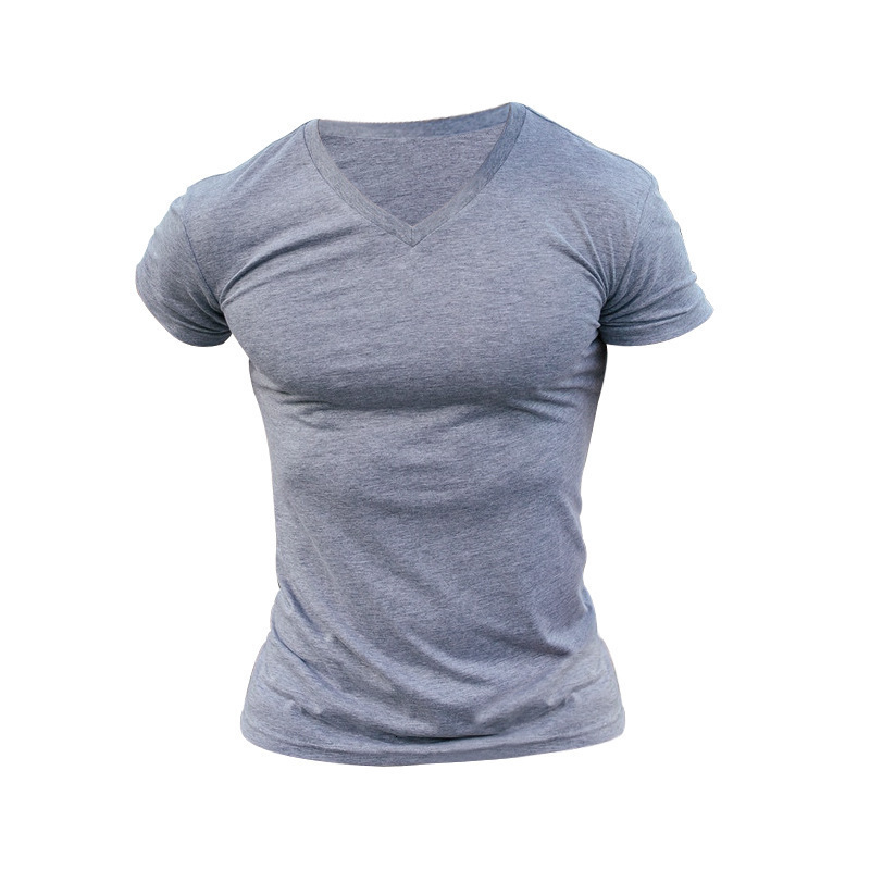 2025 Mens Outdoor Solid V-Neck T-shirt Casual Quick Dry Breathable Sweatwicking Short Sleeve Multi Color Top Hair