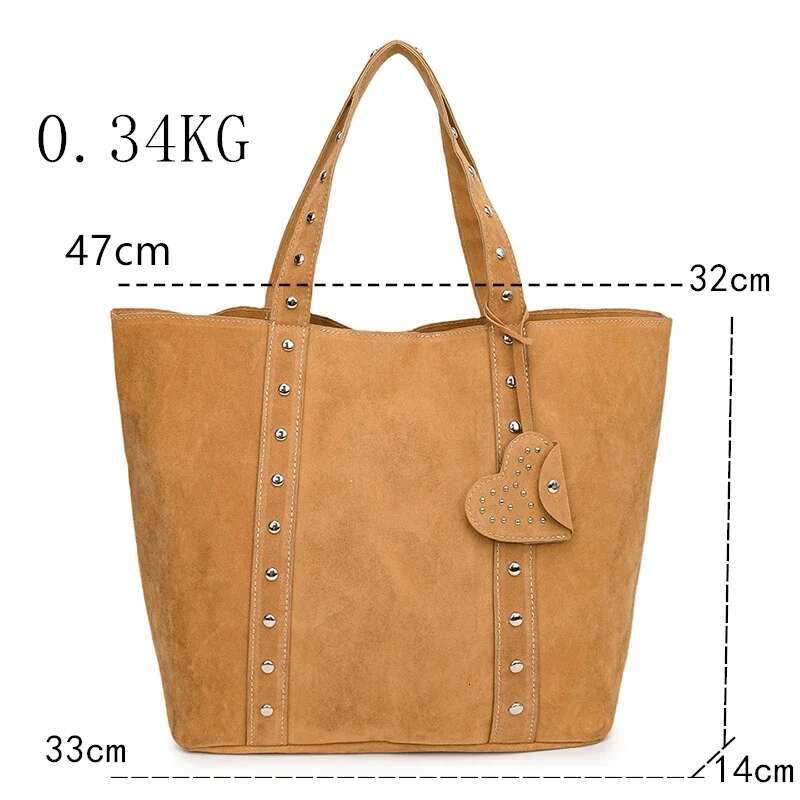 Deerskin Veet Leather Handbag High Quality Female Large Capacity Underarm Satchel Tote Bag Designer Women Shoulder Bags