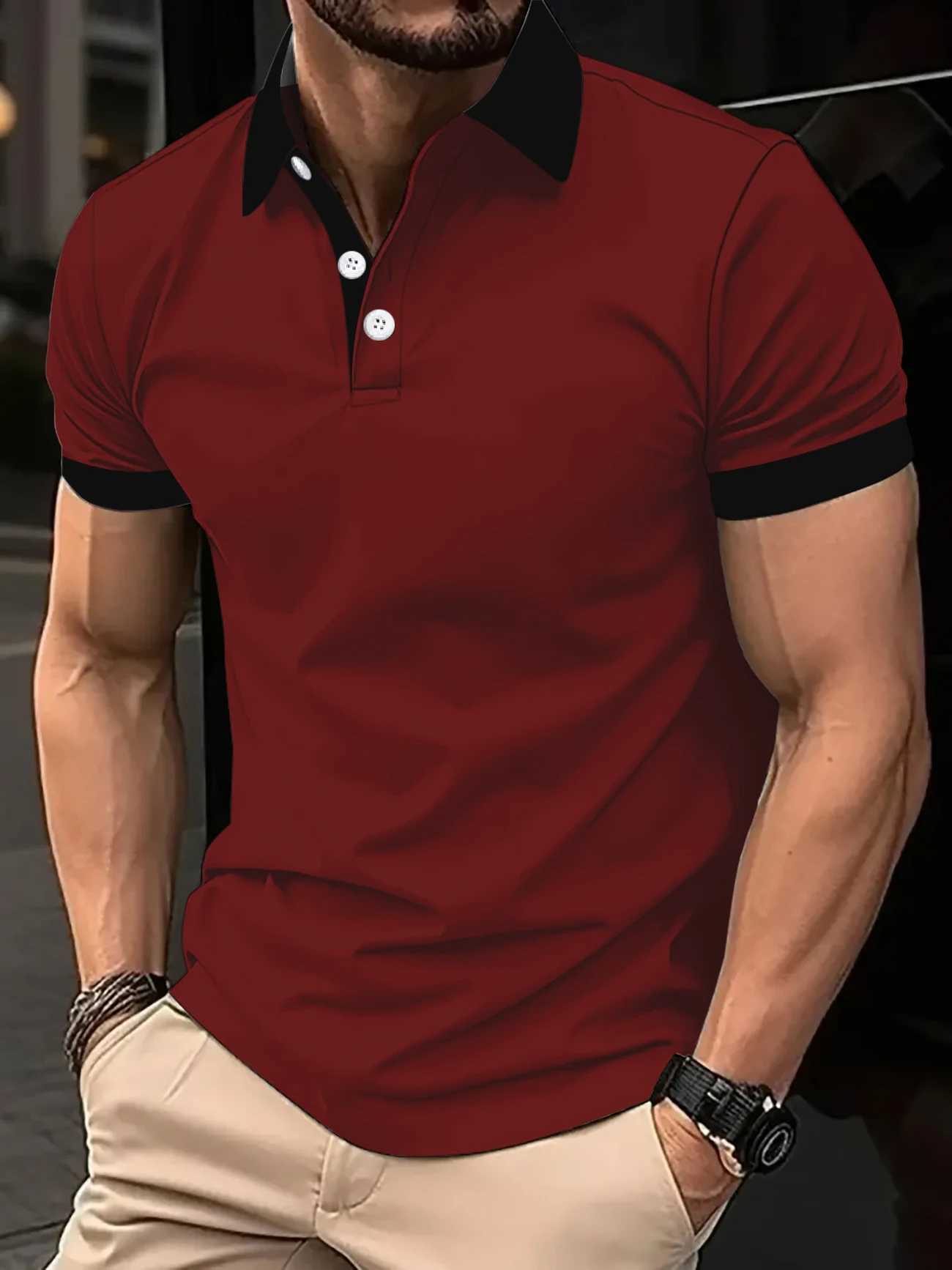 2025 Summer New Fashion Printed Breathable POLO Casual Comfortable Mens Short-Sleeved Collared Shirt W250414