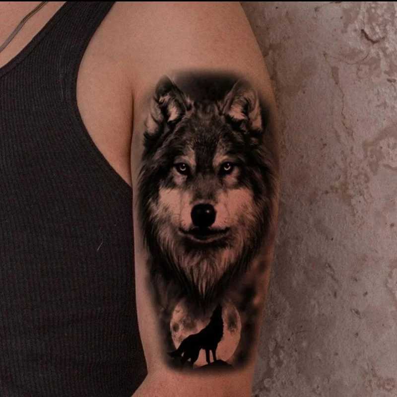 Men women animals lions tigers bear tattoo stickers wolf crowns body art arm fake tattoosXJ25414