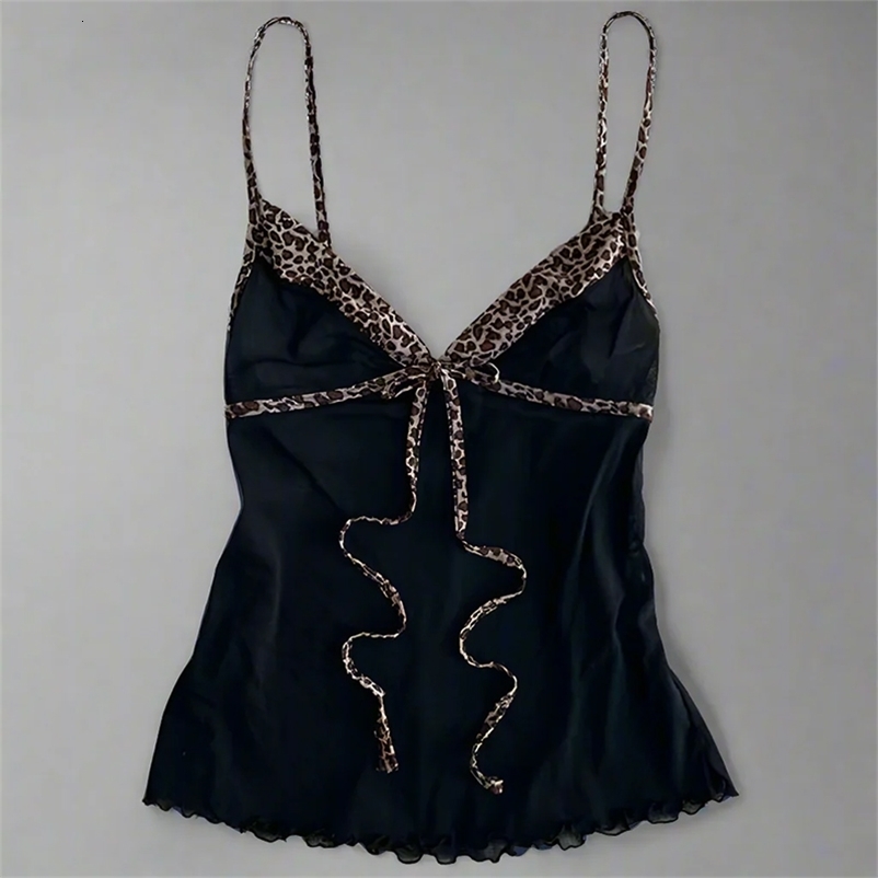 Harajuku Retro Gothic Y2K Emo Girls Camisole Top Sexy Slim Chic Fashion Aesthetic Womens Crop Tops Punk Hip Hop Rock Streetwear 250411