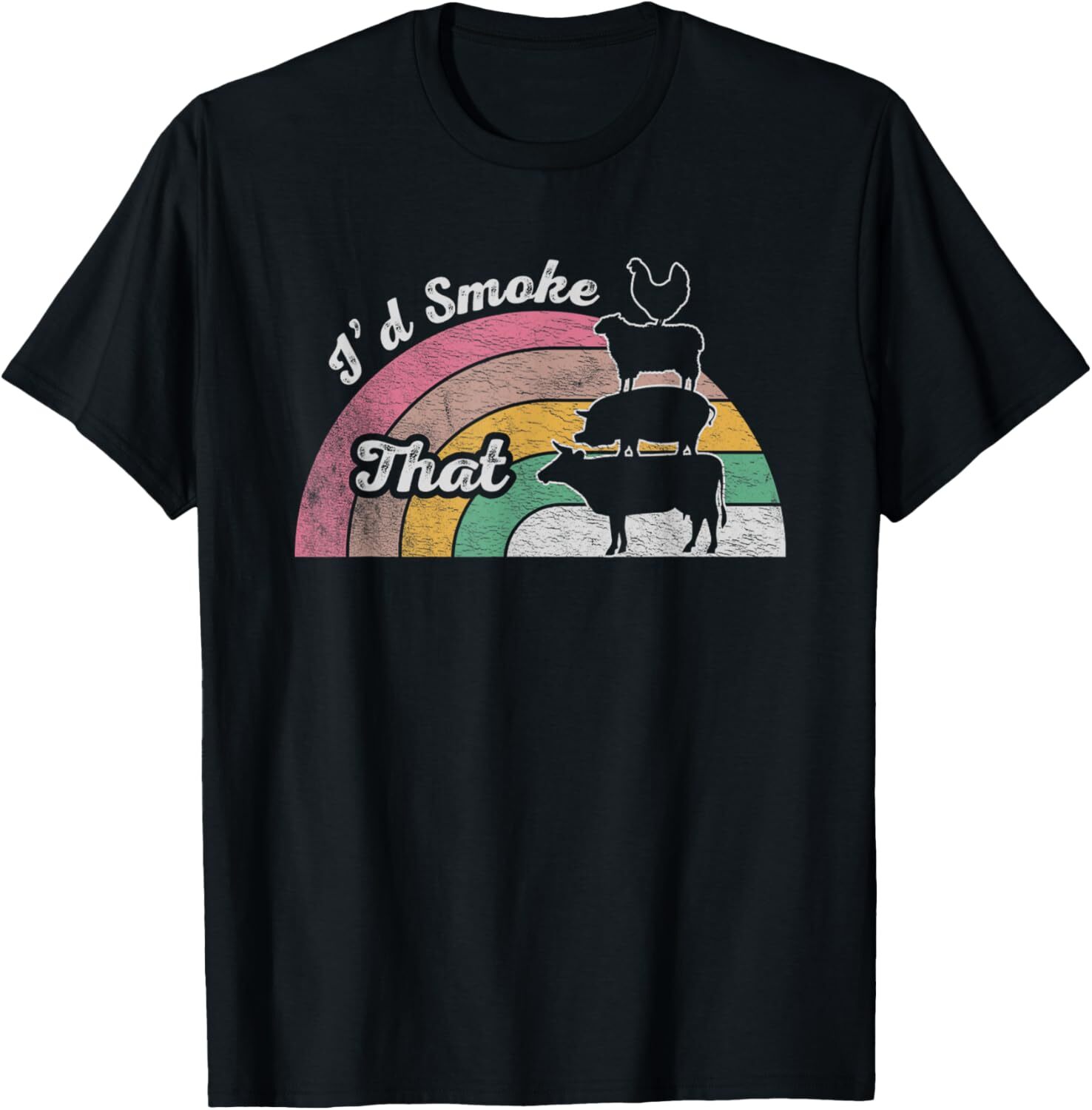T shirt for Mens Id Smoke That Farm Animal Retro Graphic Tee Casual Tops Clothes Short sleeve cool fashion