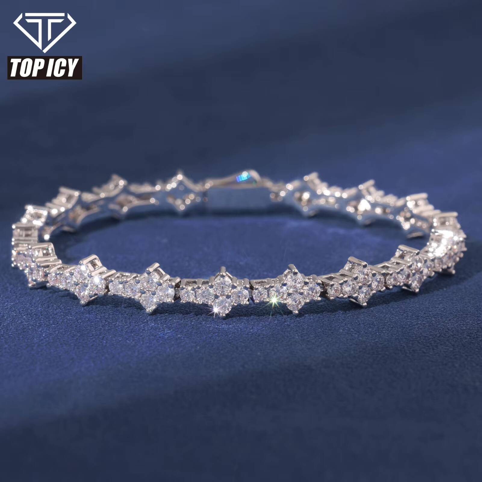 Hip Hop Star Jewelry Hot Sale 3mm 5A Cubic Zirconia Diamond Tennis Chain Brass With 18K Gold Plated Bracelet for Gift Wedding