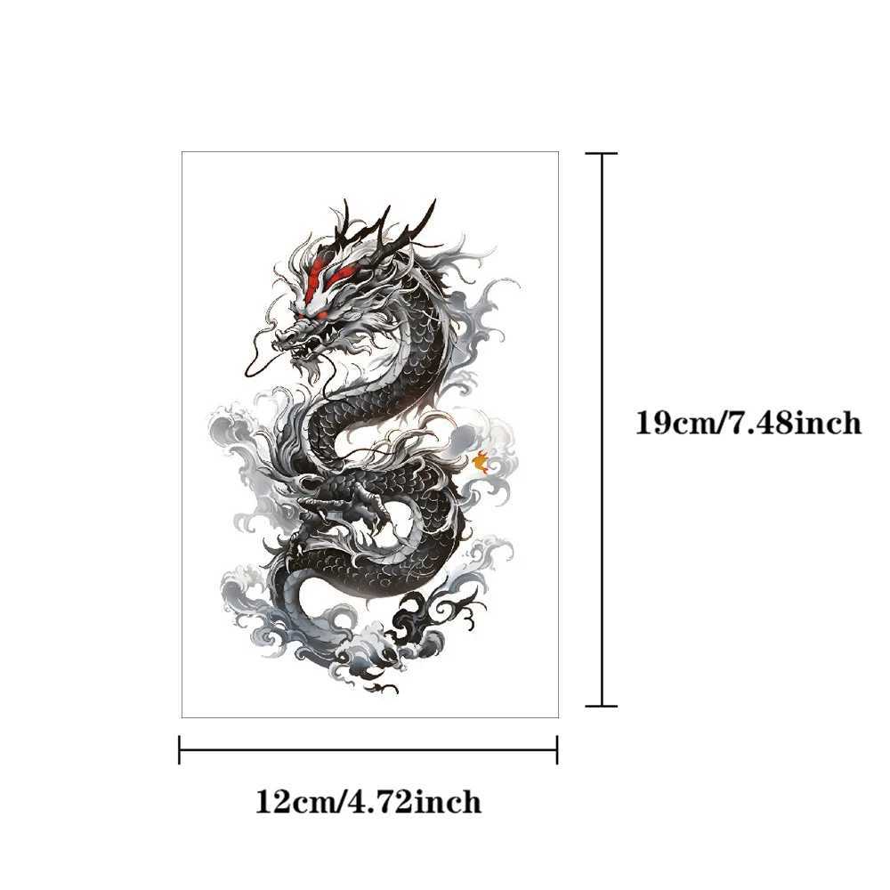 8 Waterproof Temporary Tattoo Stickers Flying Dragon Owl Rose Dark Animal Body Art Arm Fake Tattoo Sleeve WomenXJ25414