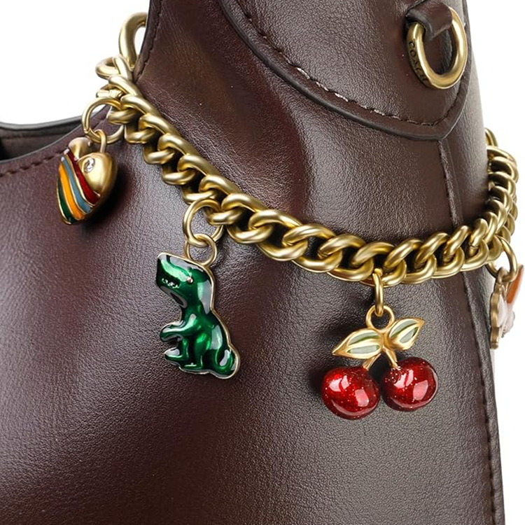 Women's Bag Pendants Cherry Strawberry Dinosaur Chain Bag Charm Accessories Metal Keychain
