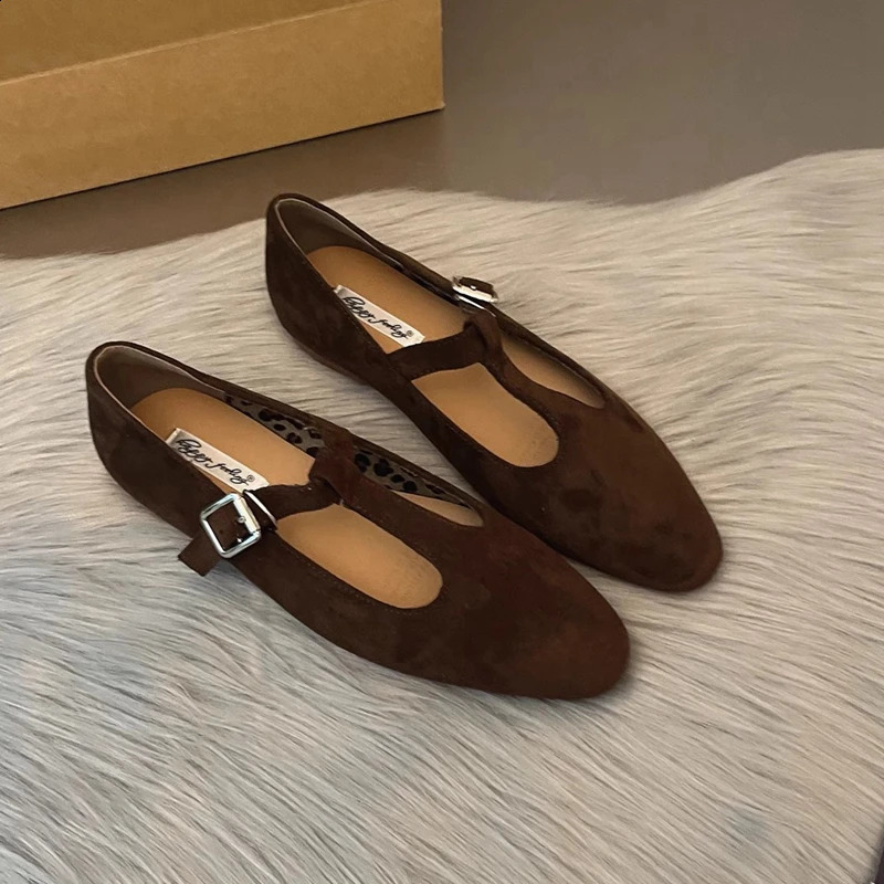 SUOJIALUN Autumn Women Flat Shoes Fashion Round Toe Slip On Ladies Elegant Mary Jane Shoes Soft Flat Heel Outdoor Dress Ballerin 250410