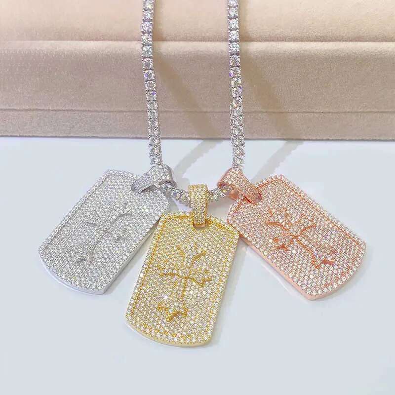 Religious Jewelry Solid Sier Iced Out jesus chain pendant VVS Moissanite Dia Cross Pendant necklace