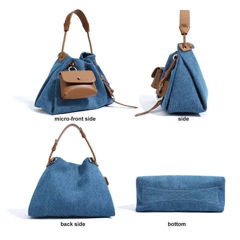 Fashion Straw Denim Dags For Women Minimalist Crossbody Messenger Design Tote Shoulder Bag Spring Summer 2025 Collection