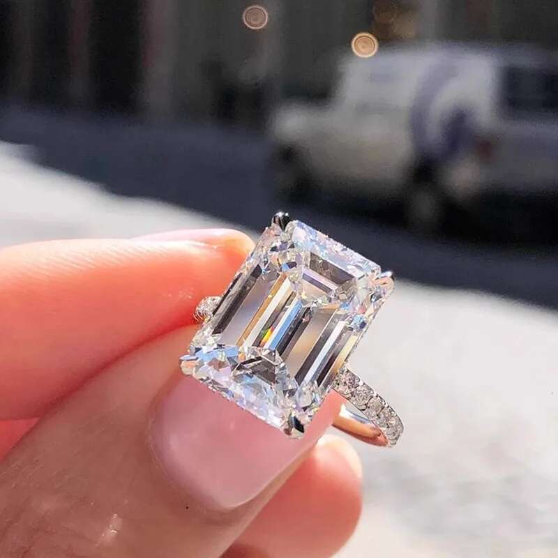 2 3 5 6 8 10 Carat Real Solid 18K White Gold Ring Pear shape moissanite Diamonds Women Wedding Party Engagement Ring Classic