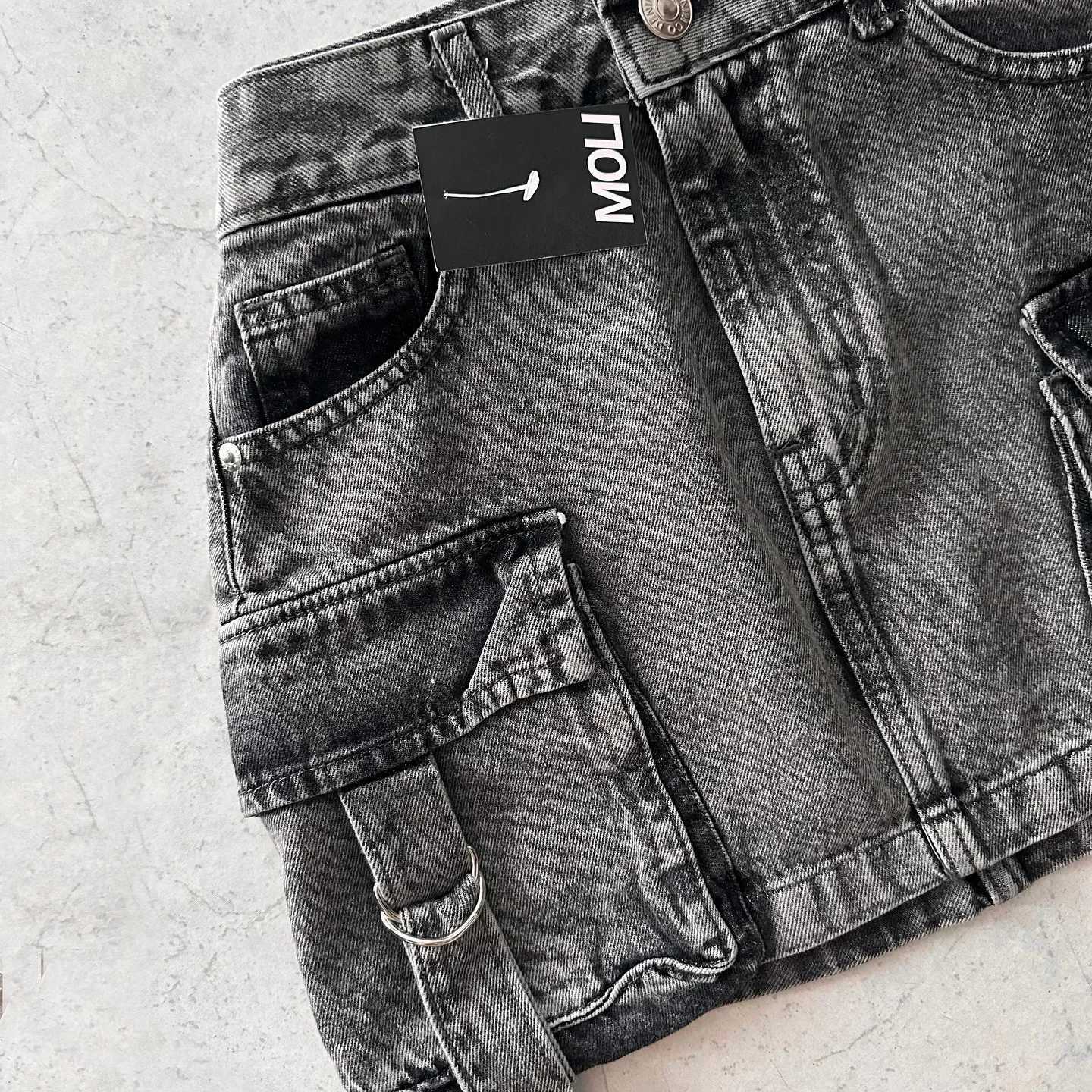 Y2k New Fashion Womens Two Peice Sets Multiple Pockets Harajuku Denim Skirt Sets Goth Straps Casual Versatile Strap StreetwearT250321