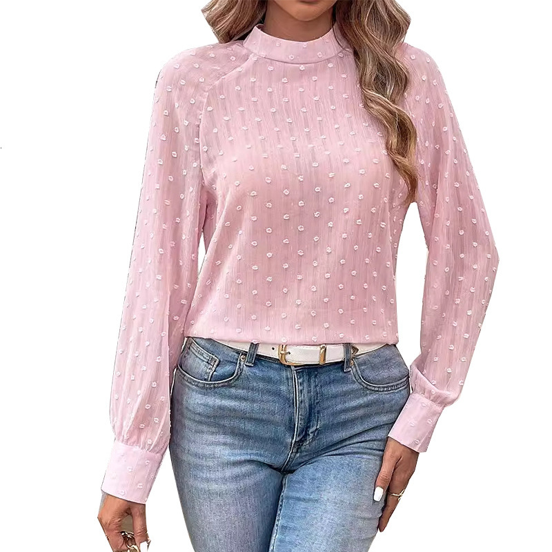 Long sleeved floral cut shirt womens shirt 2025 spring and summer new pullover top