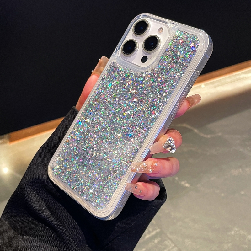 Fashion Quicksand Soft TPU Cases For Iphone 16E 16 15 14 Pro MAX 13 12 11 XR XS X 8 7 Plus Luxury Stars Liquid Starry Bling Glitter Heart Love Floatin
