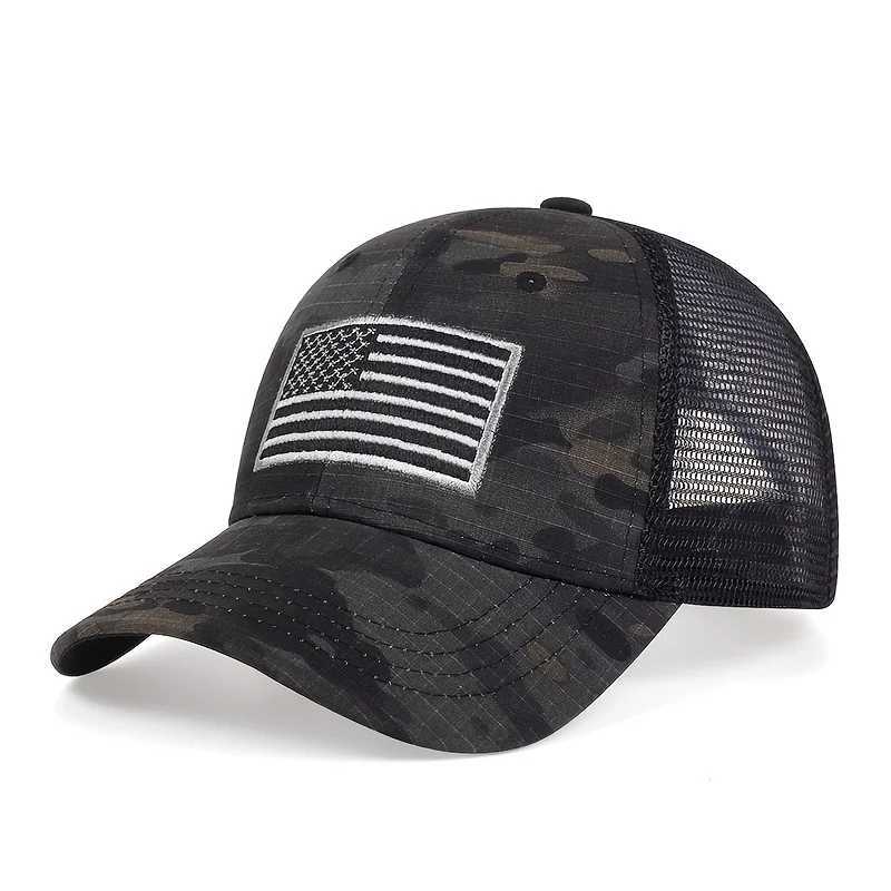 Womens American Flag Baseball Hat Cotton Buckle Hat Outdoor Sun Dad Hat Neutral Truck Hat Adjustable Hip Hop Hat W250414