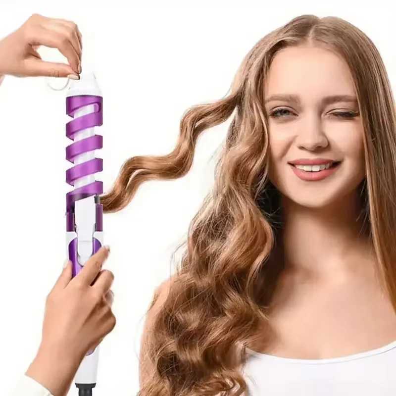 Portable ceramic spiral curling irons curling rods easy-to-operate wavy curling combs curling irons household styling toolsT251114