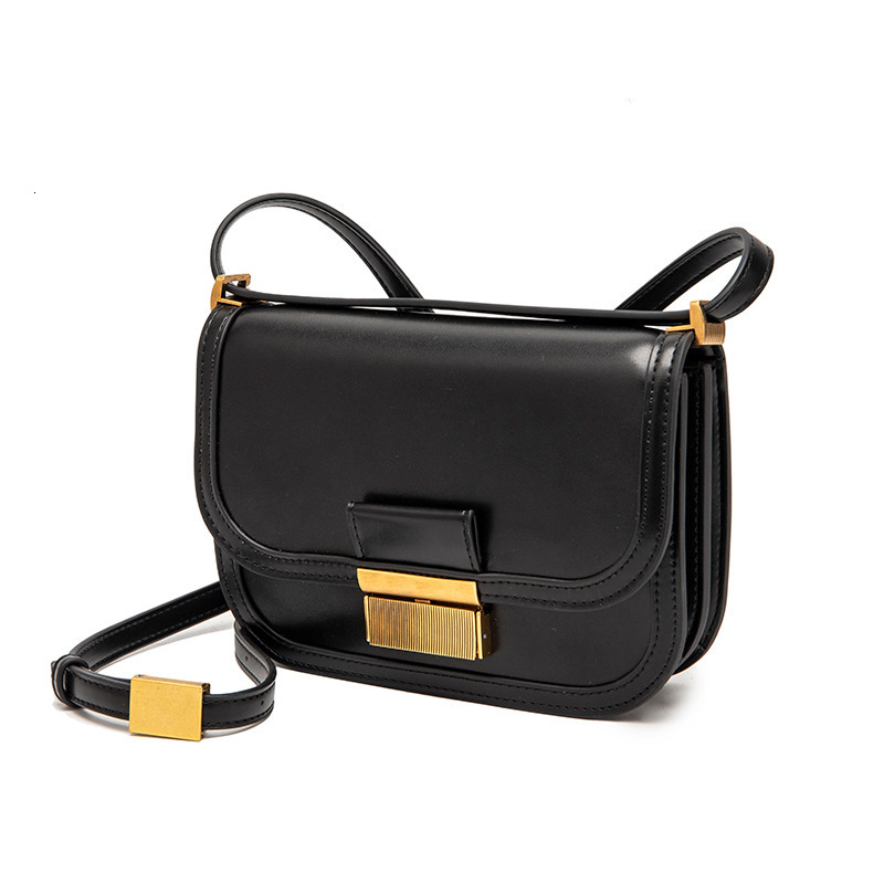 Chocolate Colored Tofu Metal Buckle Shoulder Bag, Women's New Fashionable Flip Up Underarm Bag Trend