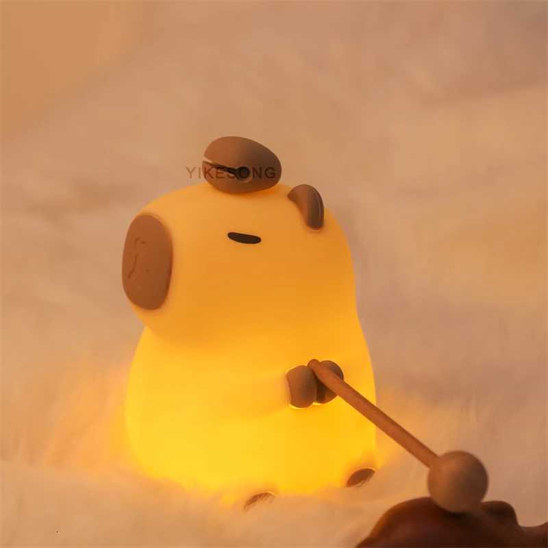 LED Night Lights for Children Bedroom Cute Animal Mango Capybara Lamp Touch Sensor Dimmable USB Rechargeable RGB Timing Gift M251114