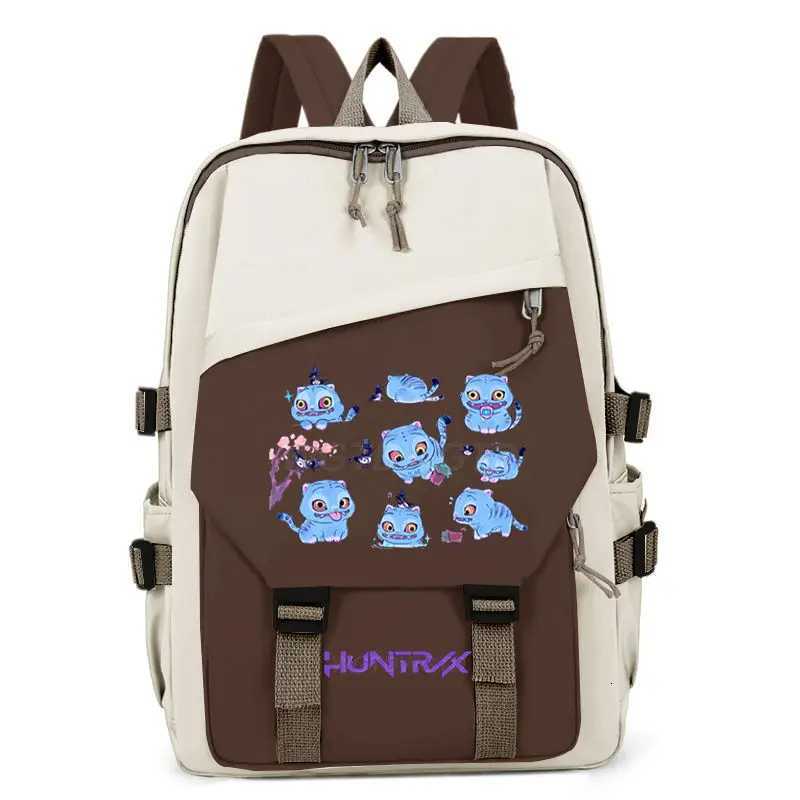 New Arrivals Student Casual Backpack KPop Demon Hunters Cat Derpy Print Cartoon School Bag Kids Fashion Large Capacity BackpacksW251113