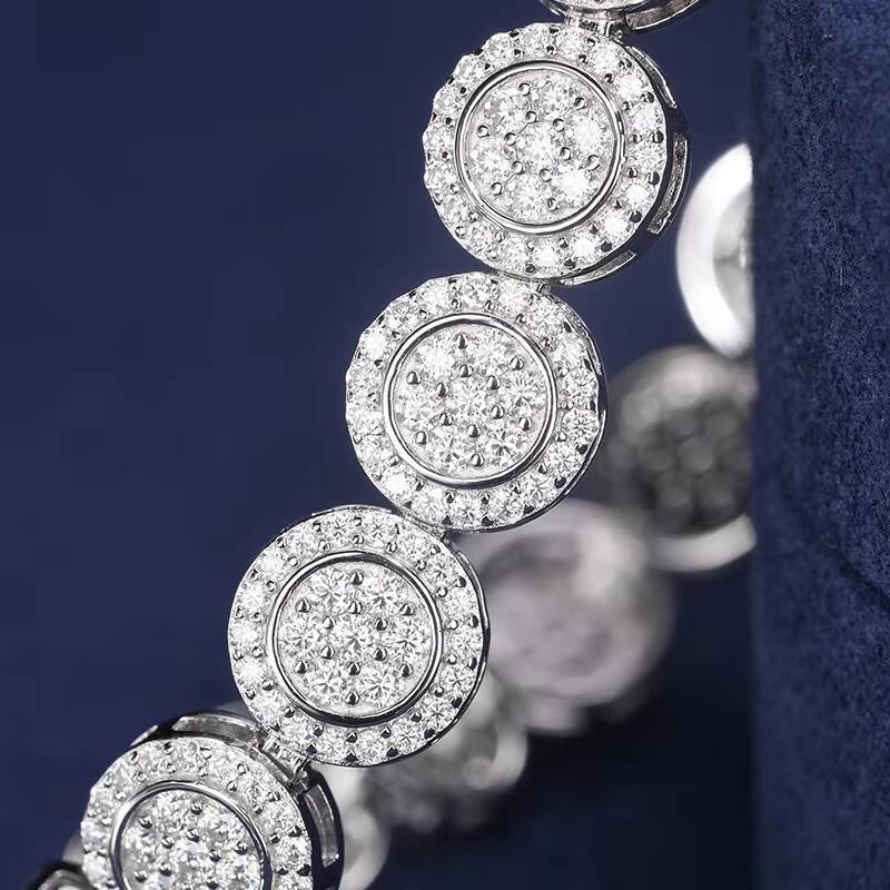 Hip Hop Pass Diamond Tester Bracelet Iced Out Mrice Paved 925 Silver Vvs Moissanite Wholesale Link Chain for Men Women