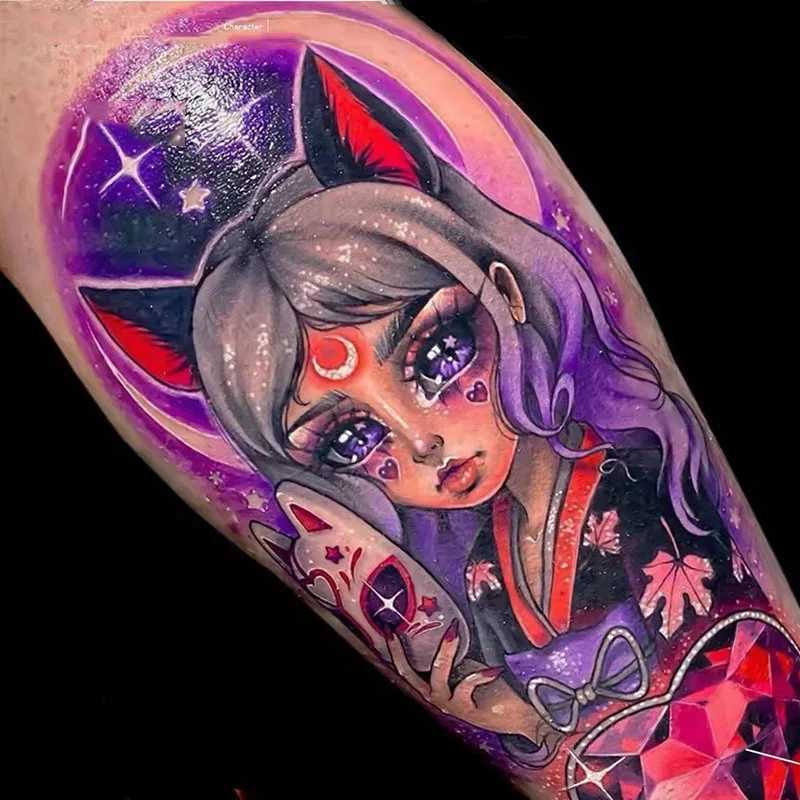 Halloween dark manga evil Kawakami Tomie double-sided girl waterproof temporary fake tattoo sticker sleeve anime tattooXJ25414
