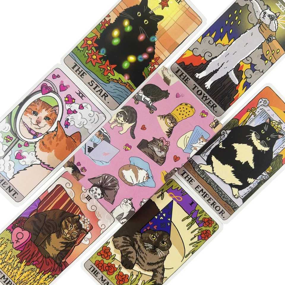 1pc Cat Tarot Cards Fate Divination 22pcs Oracle Cards ParTY Entertainment Board Game Cards C251114