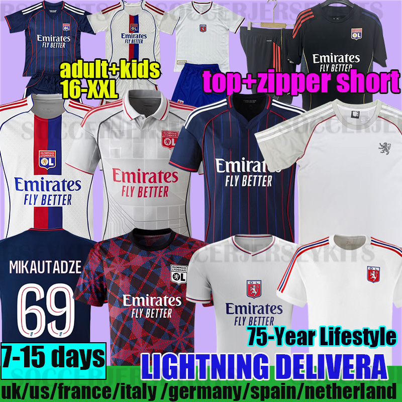 25 26 3xl 4xl lyon MIKAUTADZE Maillot de foot FOFANA Soccer Jersey TOLISSO NUAMAH OL 75th football shirts T.ALMADA equipment lyon olympiques lyonnais2026