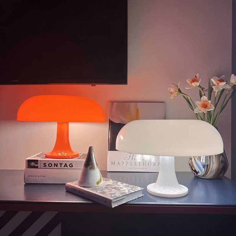 LED Mushroom minimalist modern bedroom bedside lamp Danish designer orange decorative M251114