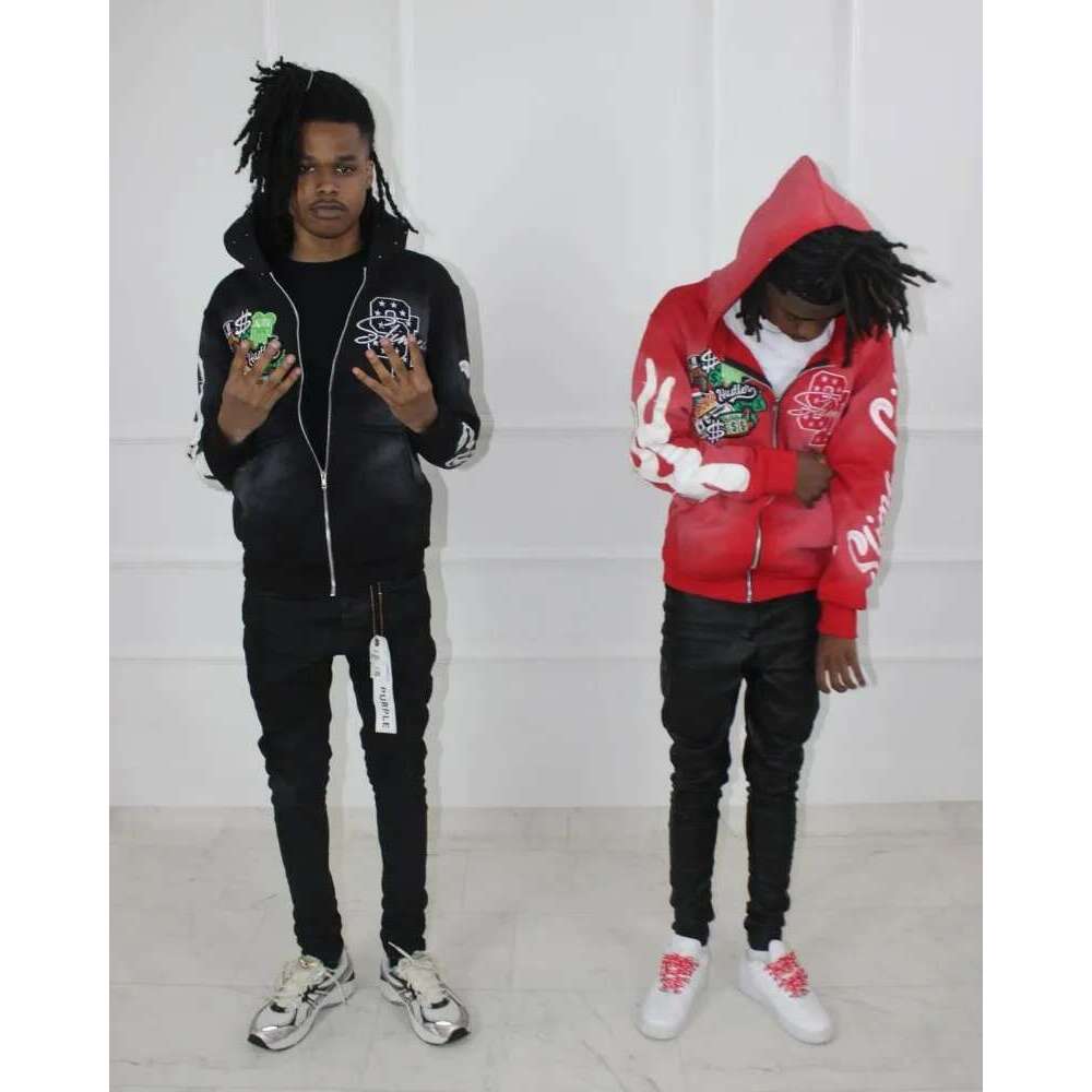 Haruku Trend Brand Casual Loose Oversized Zipper Hoodie Men Y2k Gothic Retro Letter Flame Embroidered Sweatshirt Jacket Women
