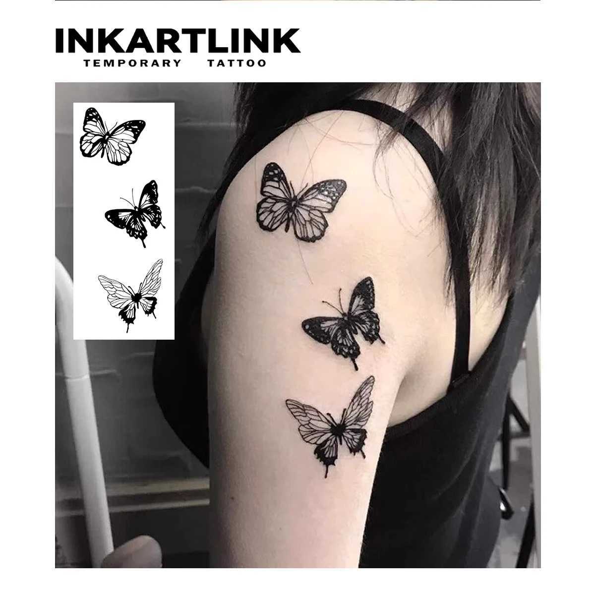 Butterfly temporary tattoo lasting for 15 days new technology waterproof semi permanent stickerXJ25414