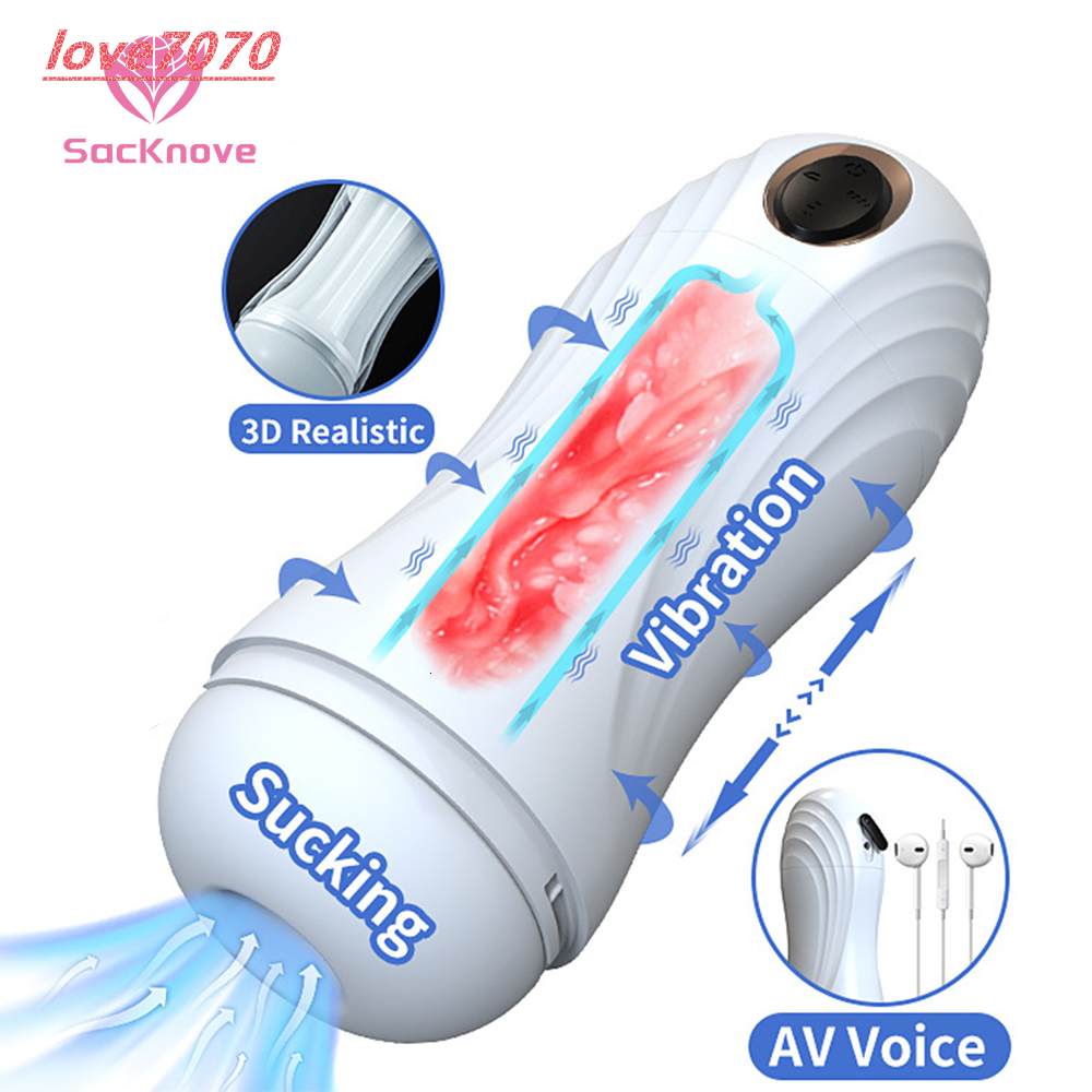 SacKnove Best Sucker Tool USB Male Masturbation Device 10 Speed Moaning Sound Vibrator Sex Toys for Men Masturbating