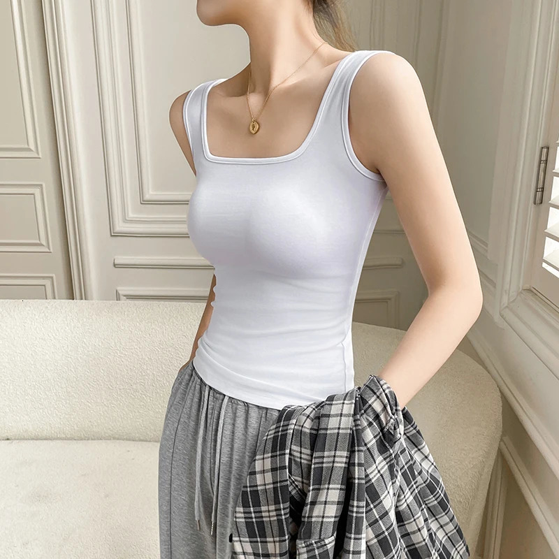 Simple womens sleeveless vest breathable quick drying basic suitable for daily casual clothing 250414Z