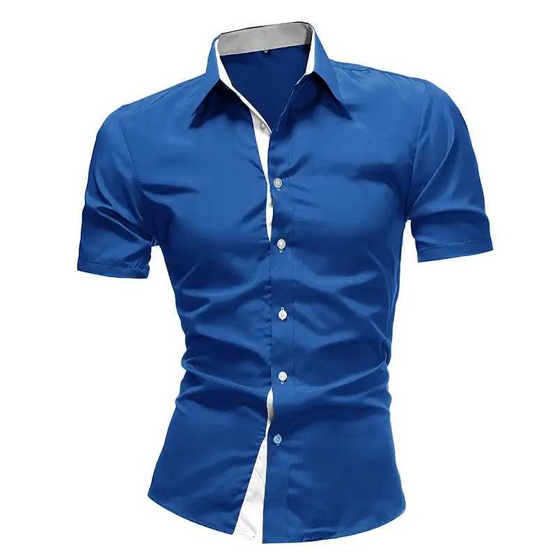 Mens casual business short sleeved Hawaiian mens T-shirt button fashion matching short sleeved XS-5XL European size W250414